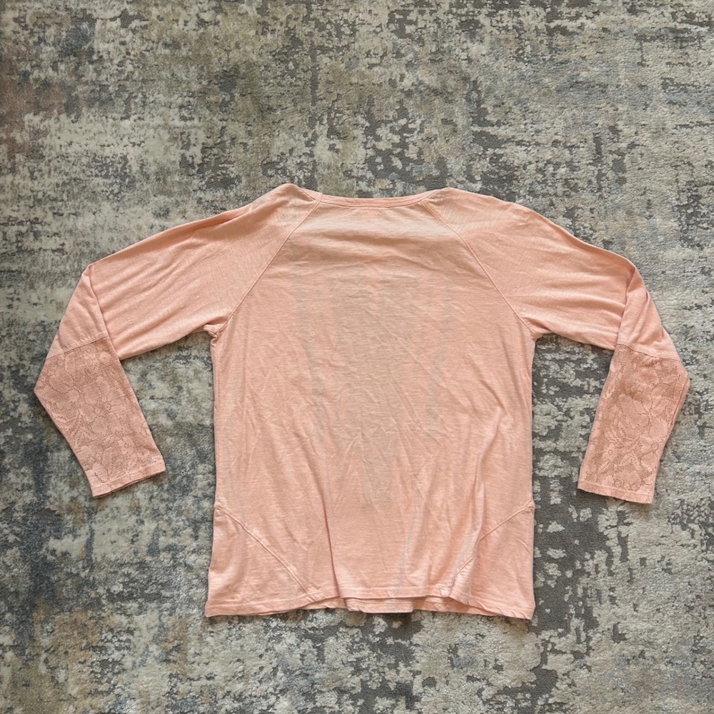 Sundance embroidered light pink longsleeve lightweight T shirt‎ blouse cotton M - Picture 2 of 6